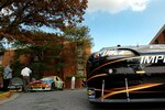 NASCAR racecars sit on display at Walter Reed Army Medical Center in Washington, Thursday, Sept. 18, 2008. Several cars were on display as drivers met with troops in the hospital and signed autographs.