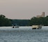 Two pontoon boats on the Illinois River