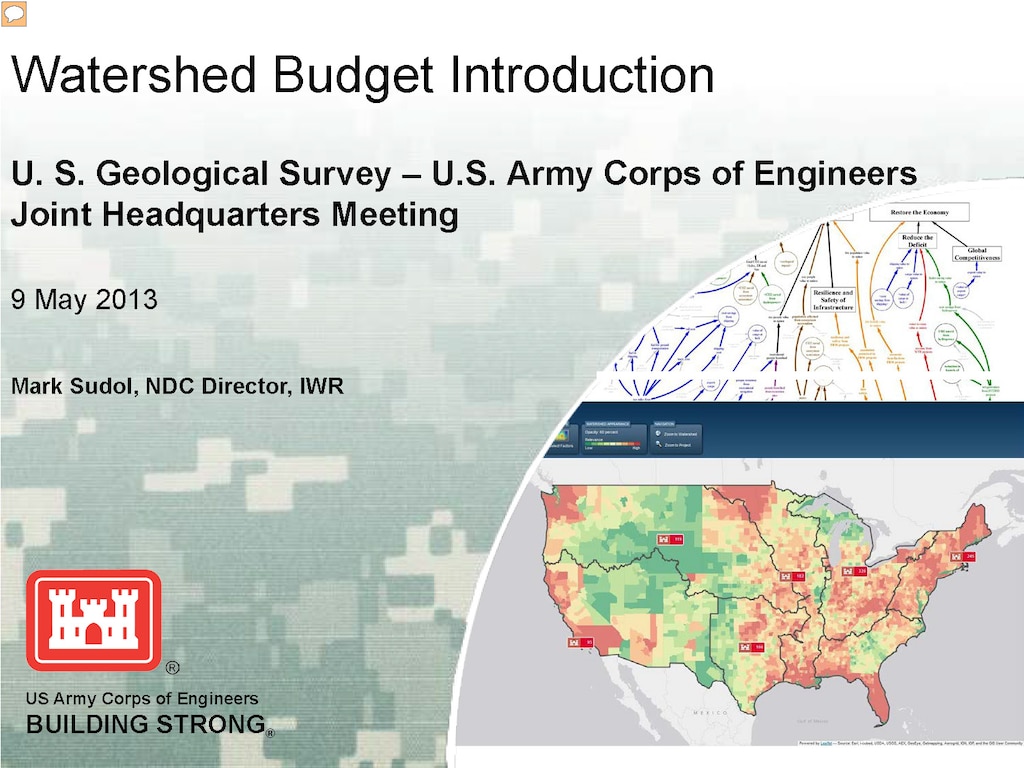 Watershed Budget Introduction, a presentation given by Mark Sudol, Navigation Data Center Director.