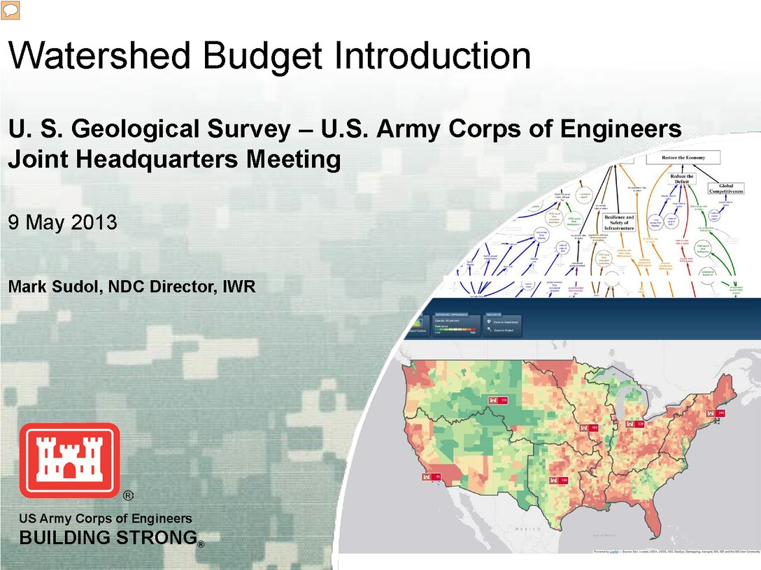 Watershed Budget Introduction, a presentation given by Mark Sudol, Navigation Data Center Director.