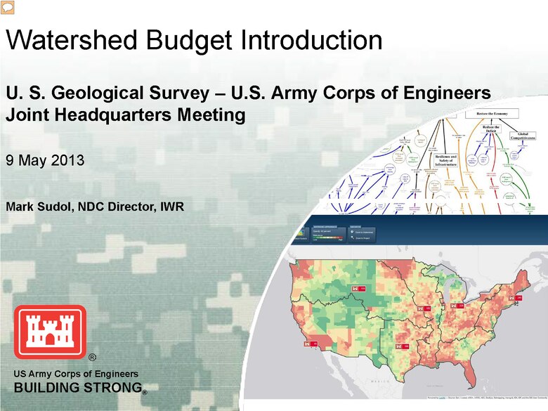 Watershed Budget Introduction, a presentation given by Mark Sudol, Navigation Data Center Director.