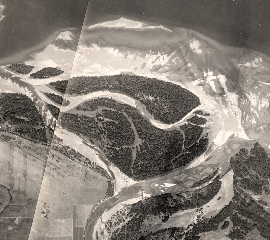 Composite aerial photograph of Sandy River, Ore.
