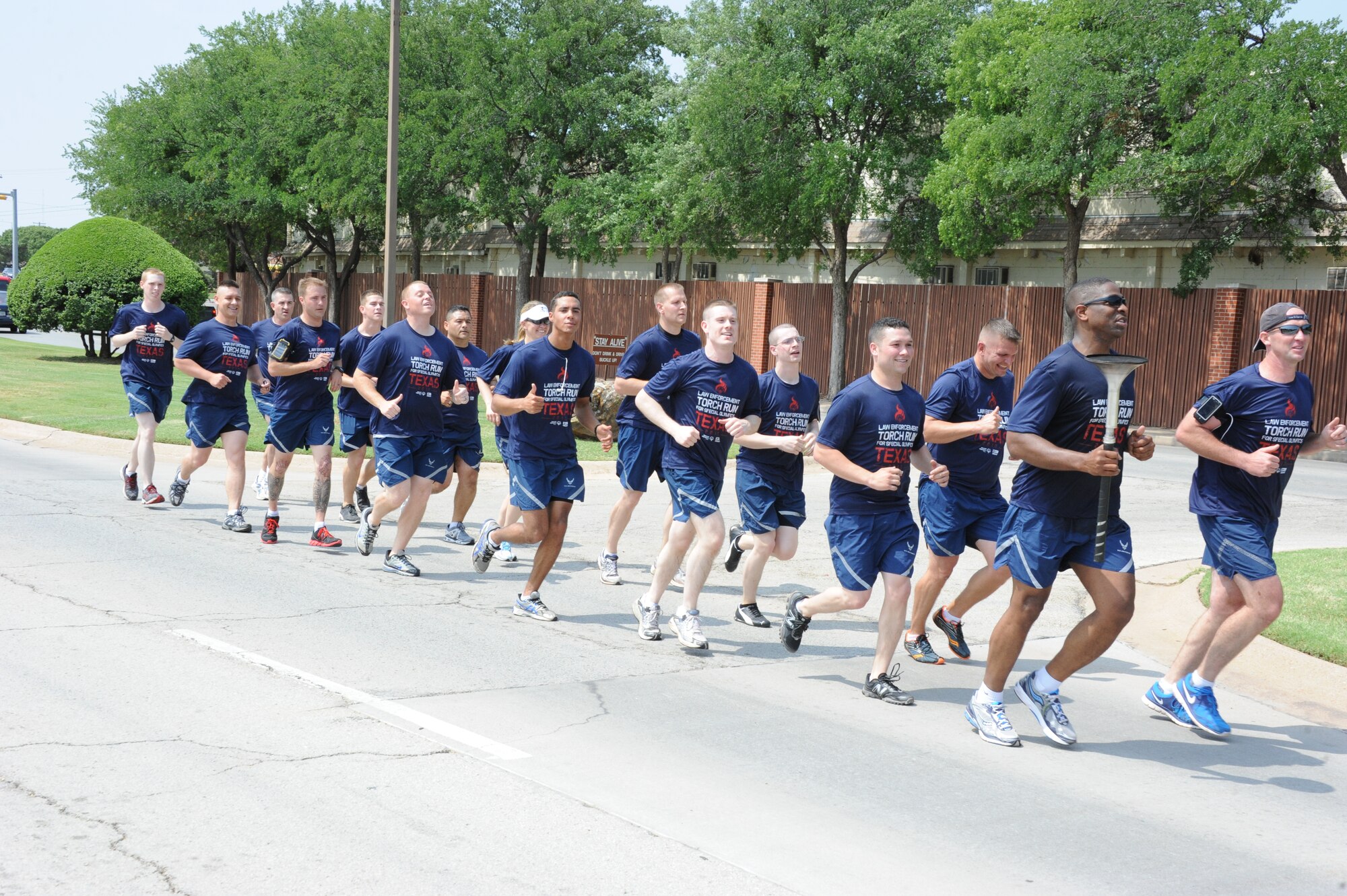There was a Law Enforcement Run May 23 on Sheppard Air Force Base in support of the Special Olympics. The event was run by the 82nd Security Forces Squadron. Every year a torch run is held to raise money to support Special Olympic athletes worldwide. (U.S. Air Force photos by Airman 1st Class Jelani Gibson) 