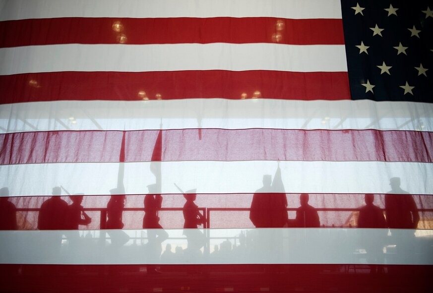 Members of the Dyess Honor Guard post the colors May 23, 2013, during a change of command ceremony at Dyess Air Force Base, Texas. The ceremony is a military tradition deeply rooted in history and dates back to the times of the Roman Legion. In that period, military organizations developed flags that were unique to the organization with specialized colors and designs. When soldiers followed their leaders into battle, they kept sight of the flag. If the banner still waved after the conflict, it was a sign that their side had won. Having this position of importance, the flag was incorporated into change of command ceremonies. The organizational banner was exchanged in public for all to see that the one who holds the flag is the unchallenged leader of the armies. Modern day ceremonies are principally symbolic, yet it still indicates to all the authority of the incoming commander. The outgoing commander surrenders the flag and says, “Sir, I relinquish the command.” The flag is then passed to the new commander who says, “Sir, I accept the command.”  (U.S. Air Force photo by Airman 1st Class Damon Kasberg/Released)