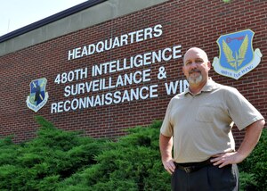 Ed Banaszek, 480th Intelligence, Surveillance and Reconnaissance Wing manpower and organization chief, was named the 2012 Air Force Installation Level Section Chief of the Year March 10, 2013. Winners are judged on leadership skills and job performance in their respective duty titles, self-improvement and base or community improvement. (U.S. Air Force photo by Airman Areca T. Wilson/Released)
