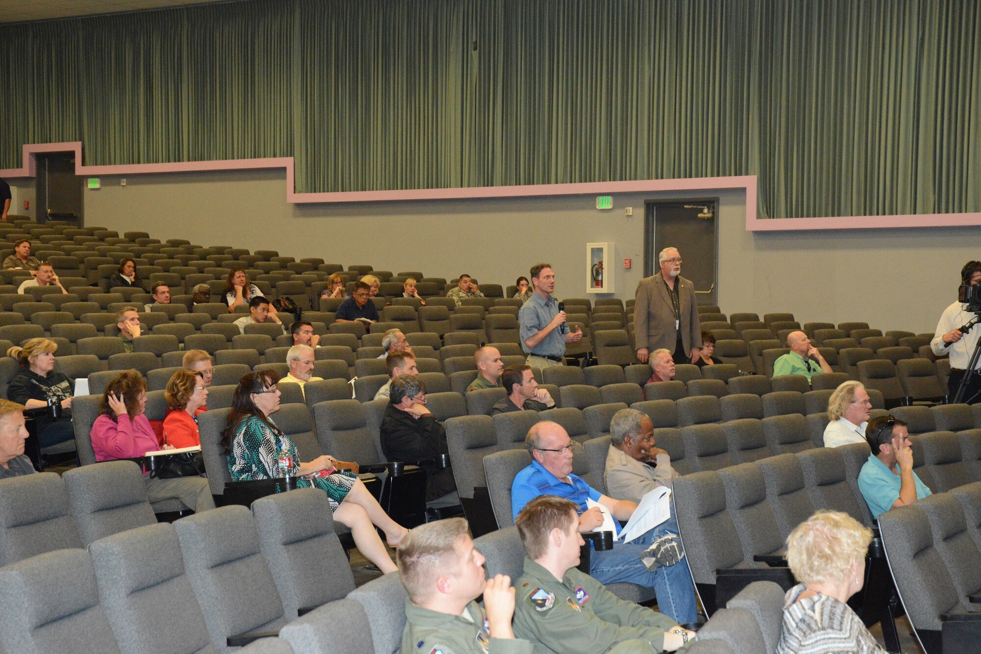 Supervisors were given the opportunity to ask questions to better prepare themselves and their employees for the upcoming furlough. Base leadership started handing out furlough notices May 28. (U.S. Air Force photo by Kenji Thuloweit)