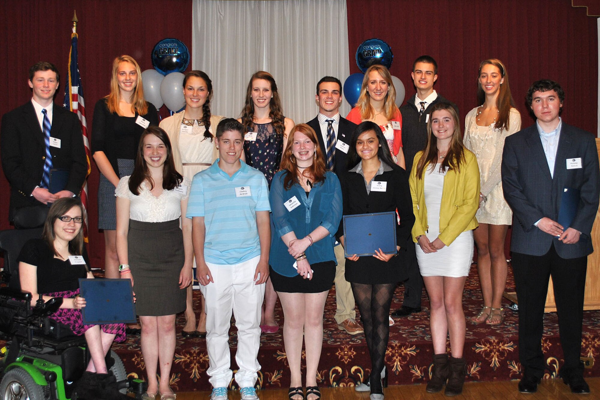 HANSCOM AIR FORCE BASE, Mass. -- Nineteen scholarships were awarded to graduating seniors during the 52nd Annual Hanscom Spouses Club Scholarship Awards night here May 15. The HSC awarded $44,500 to dependents of military families throughout the New England region. (Courtesy photo)
