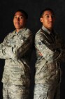 MINOT AIR FORCE BASE, N.D. -- Senior Airman Kamuela and Kimo Kalilikane are identical twins assigned to the 91st Missile Maintenance Squadron. Kameula is a team chief assigned to the Facilities Maintenance section and Kimo is assigned to the Hardened Intersite Cable Systems section. (U.S. Air Force photo/Senior Airman Brittany Y. Auld)