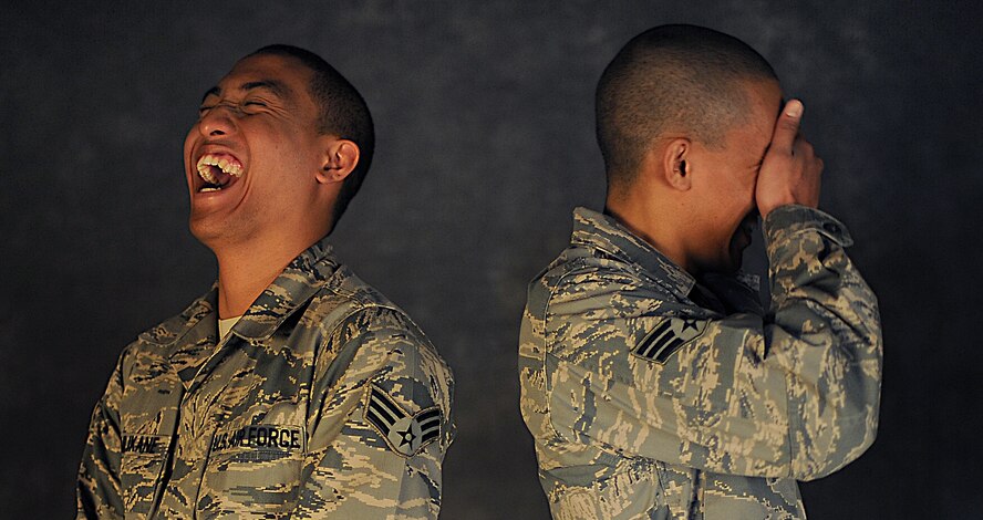 MINOT AIR FORCE BASE, N.D. -- Senior Airman Kamuela and Kimo Kalilikane are identical twins assigned to the 91st Missile Maintenance Squadron. Kameula is a team chief assigned to the Facilities Maintenance section and Kimo is assigned to the Hardened Intersite Cable Systems section. (U.S. Air Force photo/Senior Airman Brittany Y. Auld)