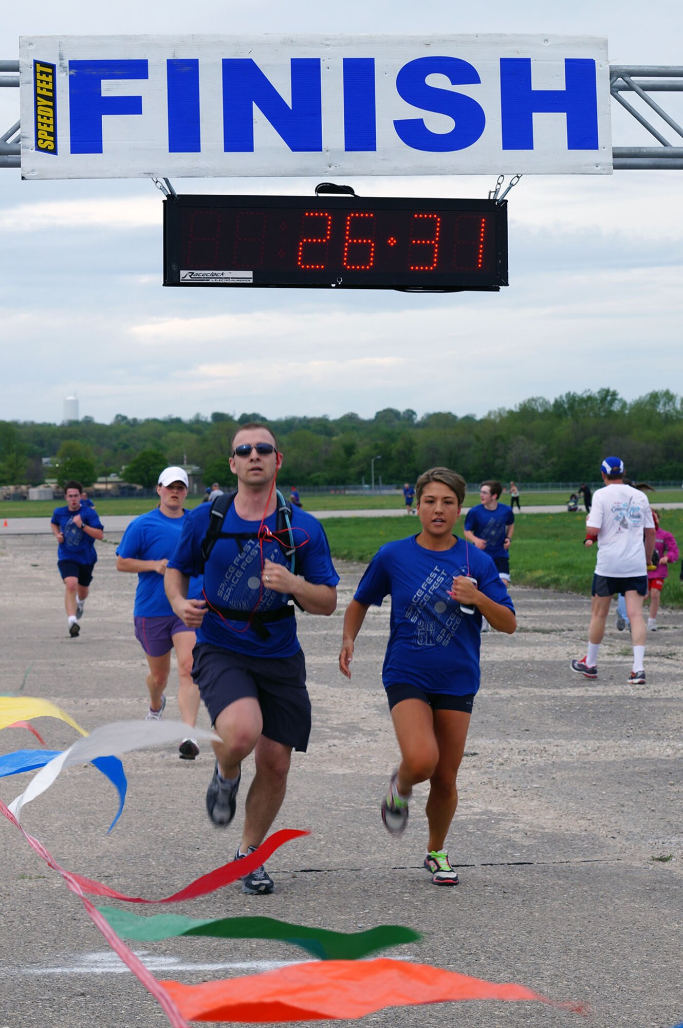 DAYTON, Ohio (05/2013) -- Participants finish a 5K through a scale-version of the solar system during Space Fest on May 4 at the National Museum of the U.S. Air Force. (U.S. Air Force photo by Valerie Kulesza)