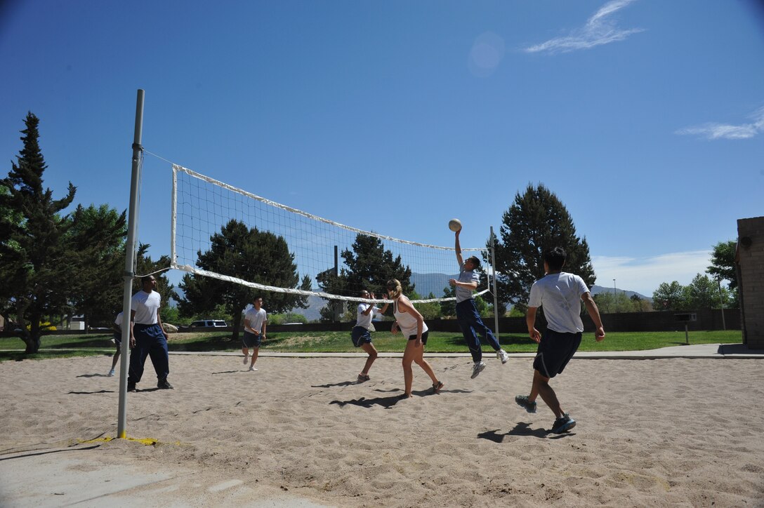 Airmen from the Air Force Nuclear Weapons Center and the 377th Air Base Wing at Kirtland AFB took part in Sports Day on base May 23. 