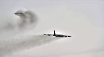 MINOT AIR FORCE BASE, N.D. – Two B-52H Stratofortresses take off during a training exercise here, May 21. Air Force Global Strike Command routinely conducts training operations and exercises to ensure its forces can perform their mission when called upon at any time.  (U.S. Air Force photo/Senior Airman Brittany Y. Auld)