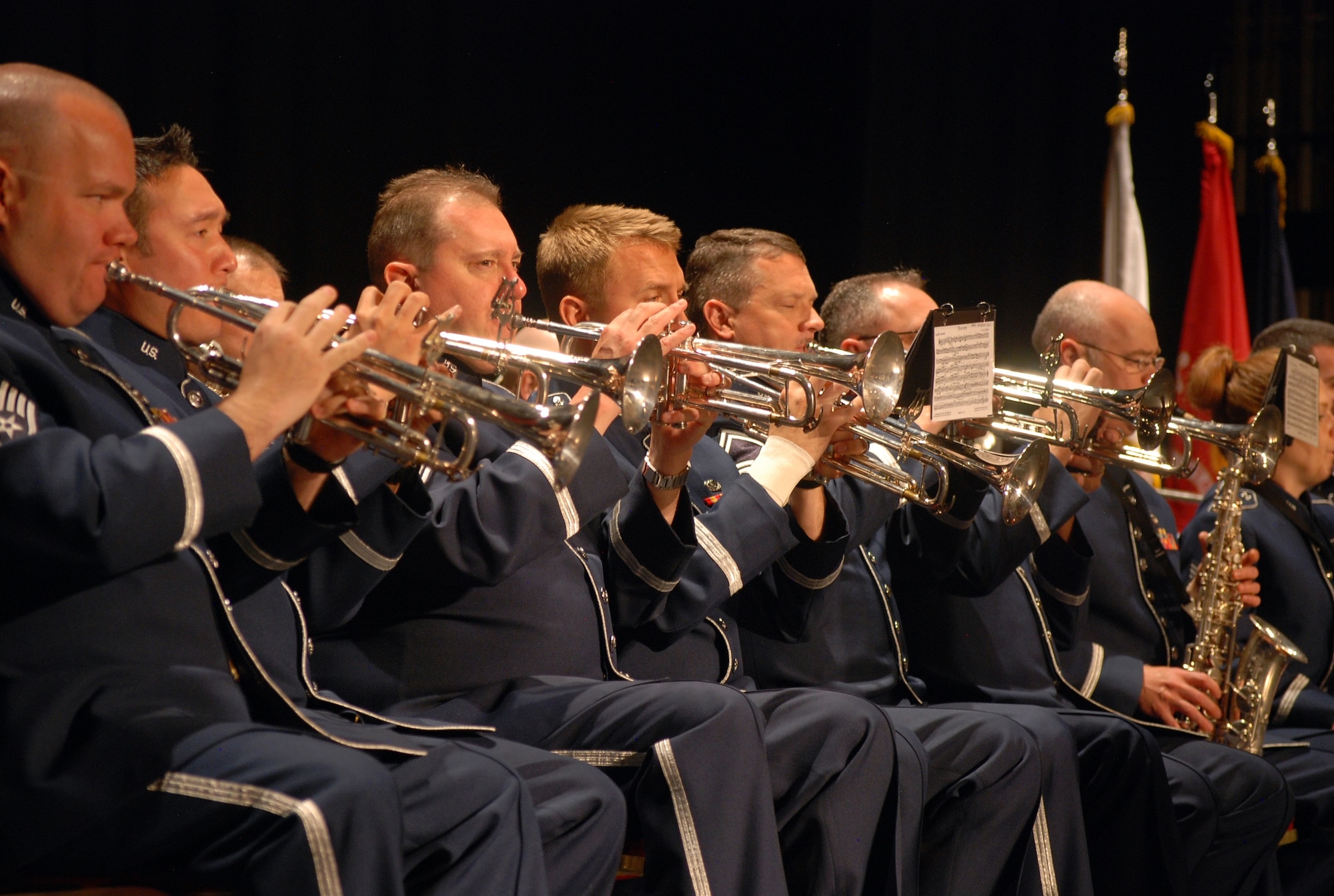 Members of the U.S. Air Force Academy Band entertain guest as they arrive at the 2013 Armed Forces Week Luncheon held May 17 at the International Center at the Broadmoor hotel in Colorado Springs. (U.S. Air Force photo/Michael Golembesky)