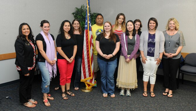 Military spouses attend Heart Link at the Airman and Family Readiness Center on Beale Air Force Base, Calif., May 30, 2013. The program exists to provide an interactive learning experience for spouses to better understand the services, and support at Beale, as well as the military lifestyle. (U.S. Air Force photo by Airman 1st Class Bobby Cummings/Released)