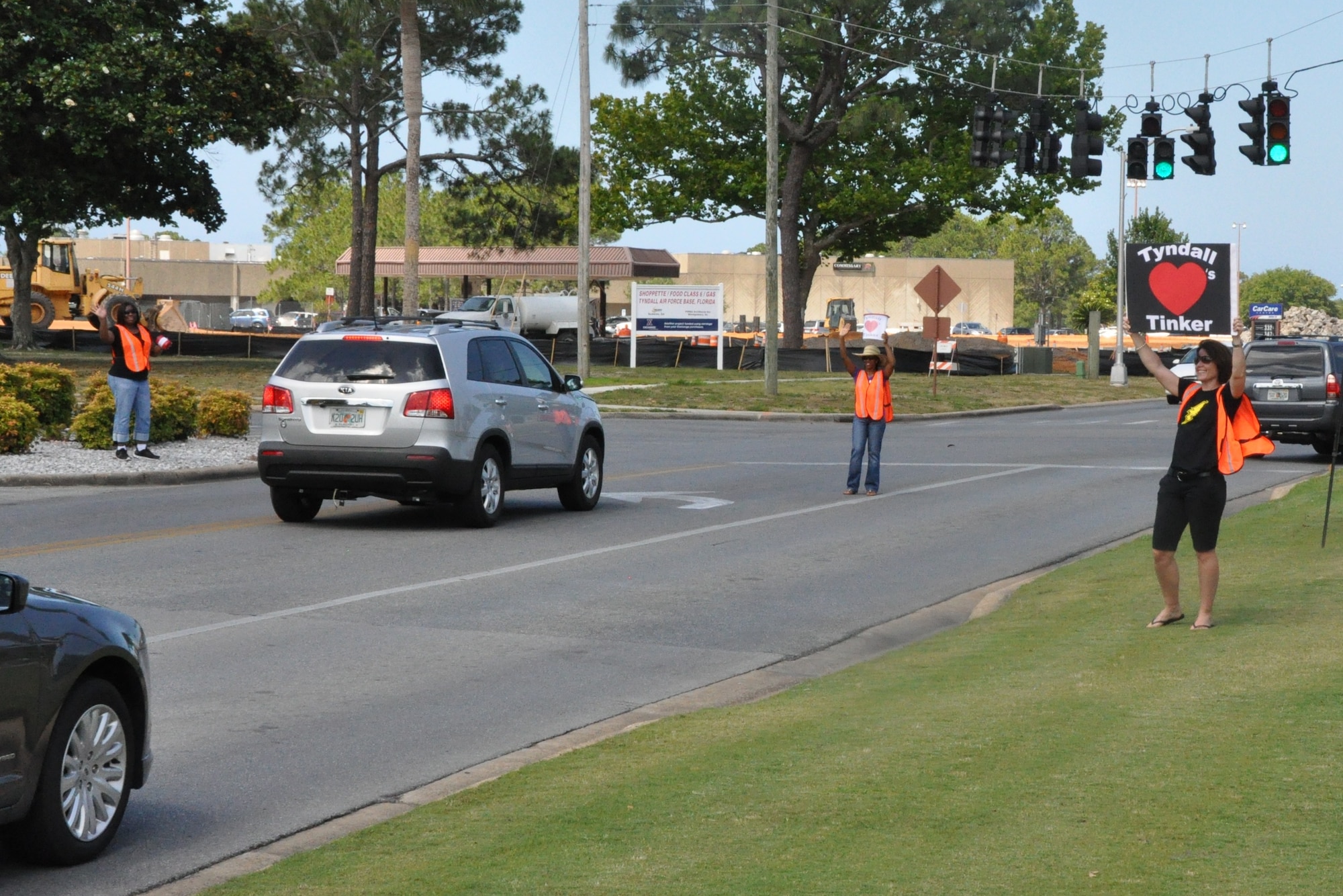 Team Tyndall Airmen and their families worked together to collect funds May 28 for Airmen at Tinker Air Force Base, Oklahoma City, Okla., who were affected by the tornadoes that tore through the Oklahoma City area May 19 and 20.  (U.S. Air Force photo by Senior Airman Christopher Reel)