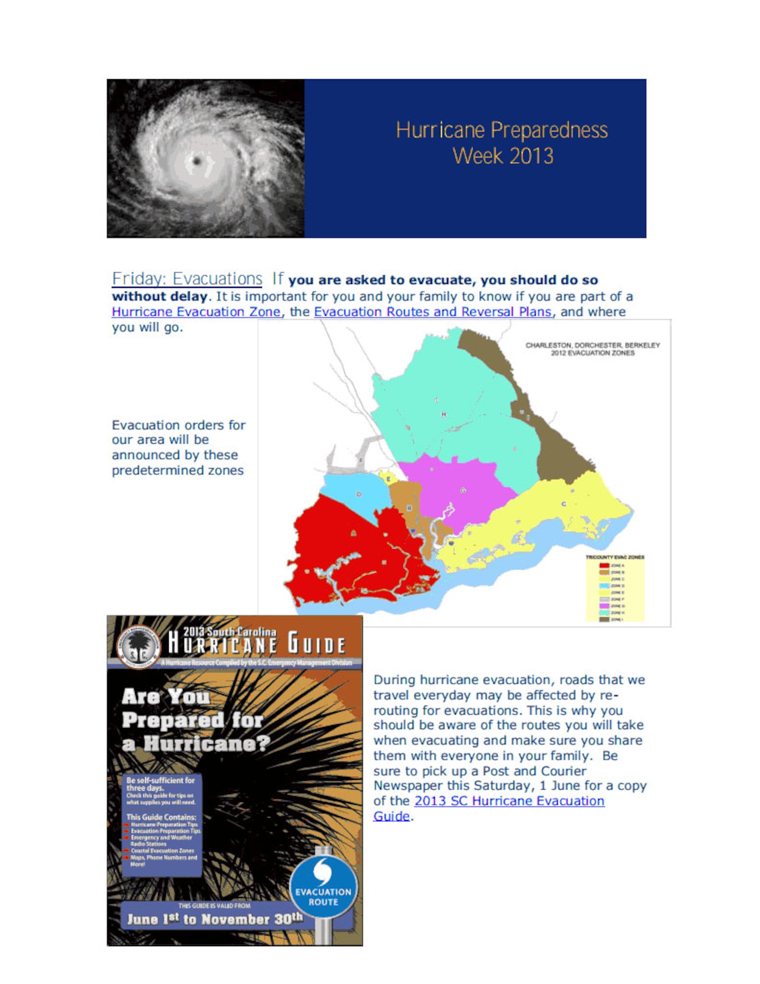 Hurricane Prepardeness Week continues with "Evacuations." When asked to evacuate, do so without delay. (Courtesy Graphic)