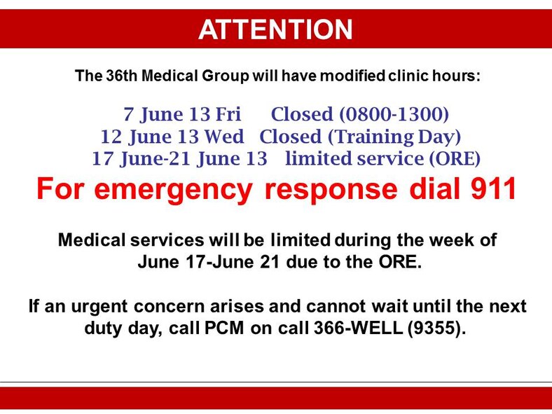 130531- Modified Clinic Hours