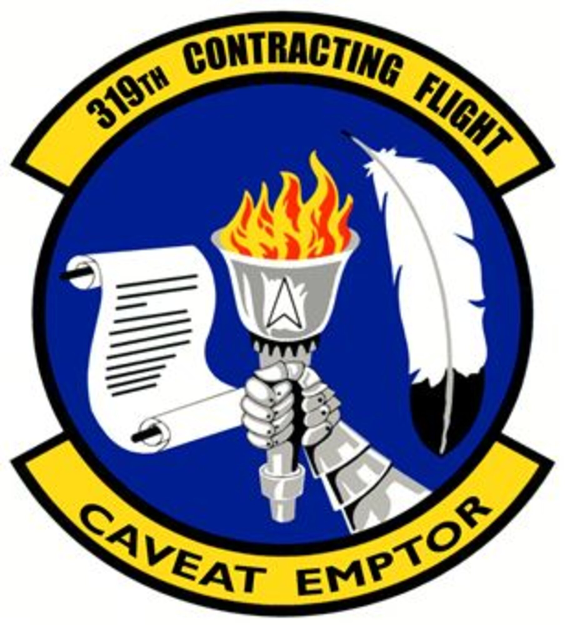 319th Contracting Flight shield (Color). In accordance with Chapter 3 of AFI 84-105, commercial reproduction of this emblem is NOT permitted without the permission of the proponent organizational/unit commander. The image is set @ 300 dpi. (U.S. Air Force graphic)