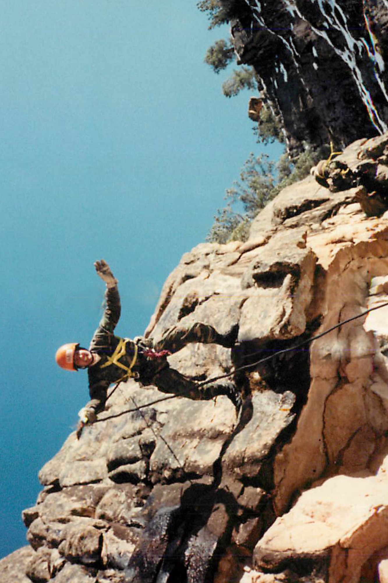 1st Lt. Paul Hall, Medical Readiness Deputy Flight Commander at the 446th Aeromedical Staging Squadron, began his Air Force career as an active duty rescue and recovery specialist. In 1994, Hall was in Townsville, Australia, rappeling off cliffs during a joint excercise with the Royal Australian Air Force. (Courtesy photo)