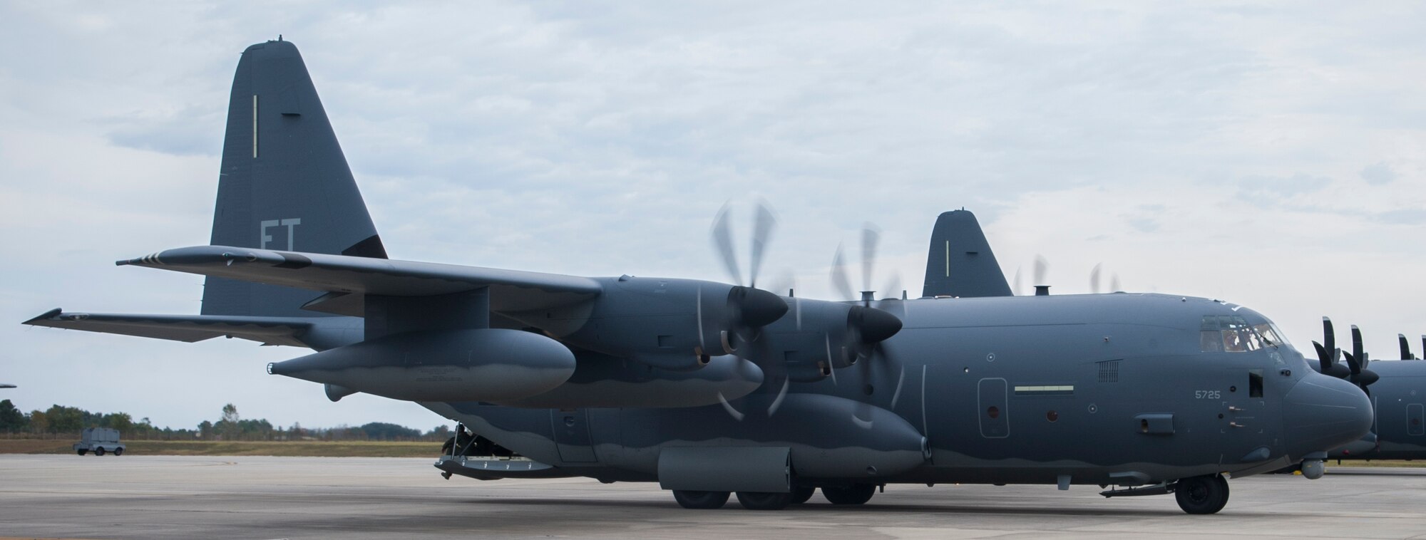 An HC-130J Combat King II prepares to take off for the first time from Moody Air Force Base, Ga., Nov. 1, 2013. There are 63 Moody maintainers who have attended the field training detachment courses so far in preparation for the aircraft to take flight. (U.S. Air Force photo by Airman 1st Class Alexis Grotz/Released)
