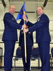 YOUNGSTOWN AIR RESERVE STATION, Ohio—U.S. Air Force Reserve Maj. Bradley Forrider, 910th Maintenance Operations Flight (MOF) Commander, relinquishes command of the MOF to Col. David Post, 910th Maintenance Group Commander (MXG), here, Nov. 2, 2013. The MOF was deactivated and will now fall under the MXG command. (U.S. Air Force photo by Tech. Sgt. Valerie Smock)