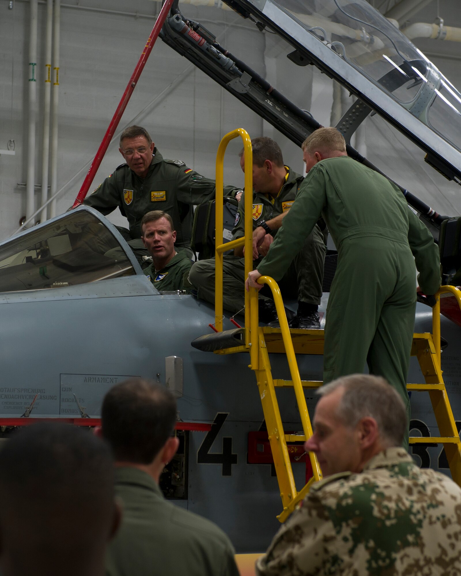 Lt. Gen. Tod Wolters, 12th Air Force (Air Forces Southern) commander, sits in a German Air Force Tornado aircraft during a tour of Holloman Air Force Base, N.M., Oct. 24. Holloman was the first base Gen. Wolters visited after assuming command at Davis-Monthan AFB, Ariz., Sept. 24. The 12th Air Force is responsible for the combat readiness of 10 active duty wings, operating more than 800 aircraft with more than 64,500 uniformed and civilian Airmen. (U.S. Air Force photo by Airman 1st Class Chase Cannon/Released)