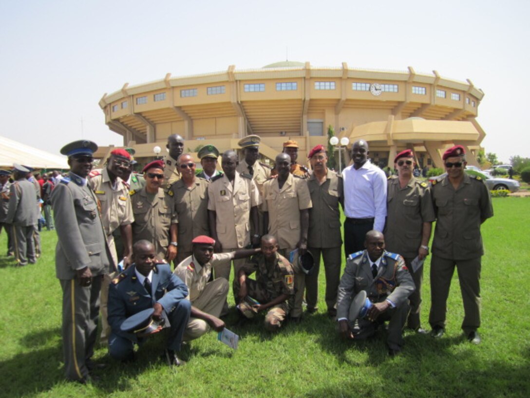 The Military Intelligence Noncommissioned Officer's Course- Africa gathered at the Burkina Faso Military celebration following a parade, where the nation's president was in attendance. MINOC-A enhances capacity for intelligence skills and techniques while providing a combined-forces environment to promote collaboration methods with the region’s military-intelligence community.