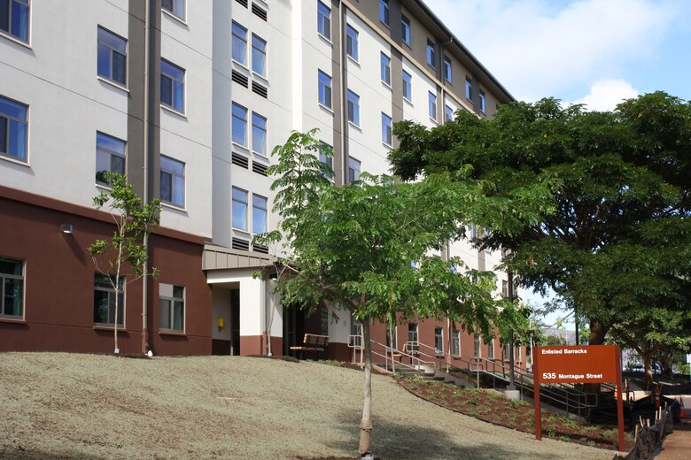 Officials from the U.S. Army Corps of Engineers, U.S. Army Garrison-Hawaii, and Absher Construction opened a new $35.3 million barracks with a ribbon-cutting ceremony Oct. 30. The new Unaccompanied Enlisted Personnel Housing on Montague Street (Schofield Barracks) will house Soldiers of Headquarters and Headquarters Battalion, 25th Infantry Division (25th ID) and the 2nd Brigade. 