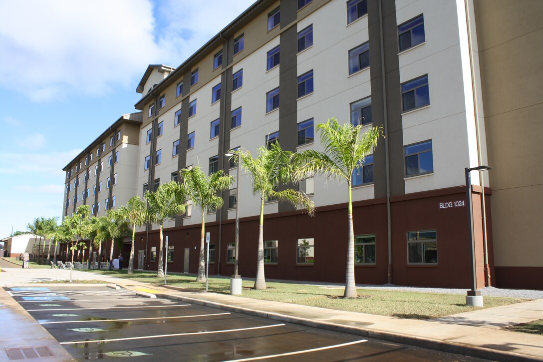 The U.S. Army Corps of Engineers, U.S. Army Garrison-Hawaii and contractor Absher Construction officials opened the new six- story, $35.3 million barracks during a ribbon-cutting ceremony Oct. 30. The Unaccompanied Enlisted Personnel Housing on Montague Street will house Soldiers of Headquarters and Headquarters Battalion, 25th Infantry Division (25th ID) and the 2nd Brigade.