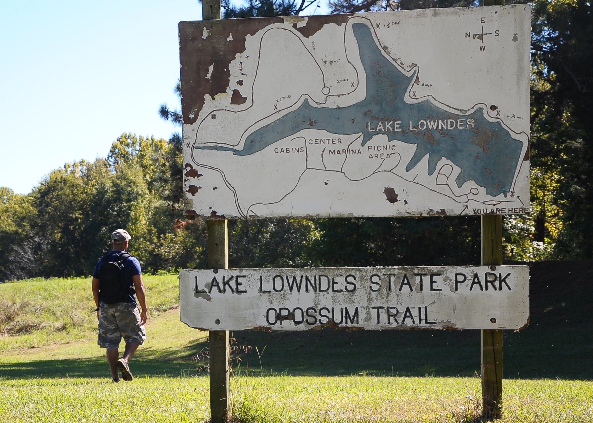 Airman 1st Class Parth Shah, 14th Medical Operations Squadron starts hiking Oct. 20, 2013 on Opossum Nature Trail at Lake Lowndes State Park. Opossum Trail is Shah's favorite trail and he tries to hike it once a week. (U.S. Air Force Photo/Airman Daniel Lile)