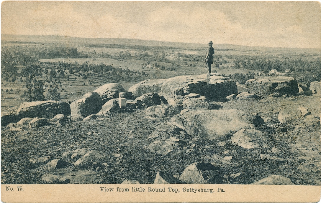 An 8-foot bronze statue of Maj. Gen. Gouverneur K. Warren, the district’s first commander, stands atop Little Round Top at the Battle of Gettysburg. Members of Warren’s Fifth New York Volunteers placed the statue at the site in 1888.