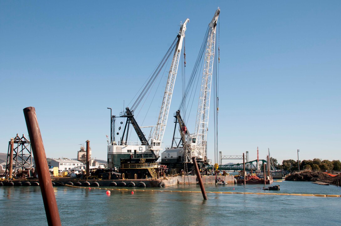 EPA raises sunken tugboat from the floor of the Oakland Estuary Nov. 4
