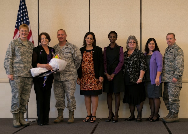 A Domestic Violence Awareness luncheon was held October 31, 2013 at Joint Base Charleston, S.C. The luncheon featured guest speaker, Lucy Forest, whose daughter was a victim of domestic violence. (U.S. Air Force photo/Senior Airman Ashlee Galloway)