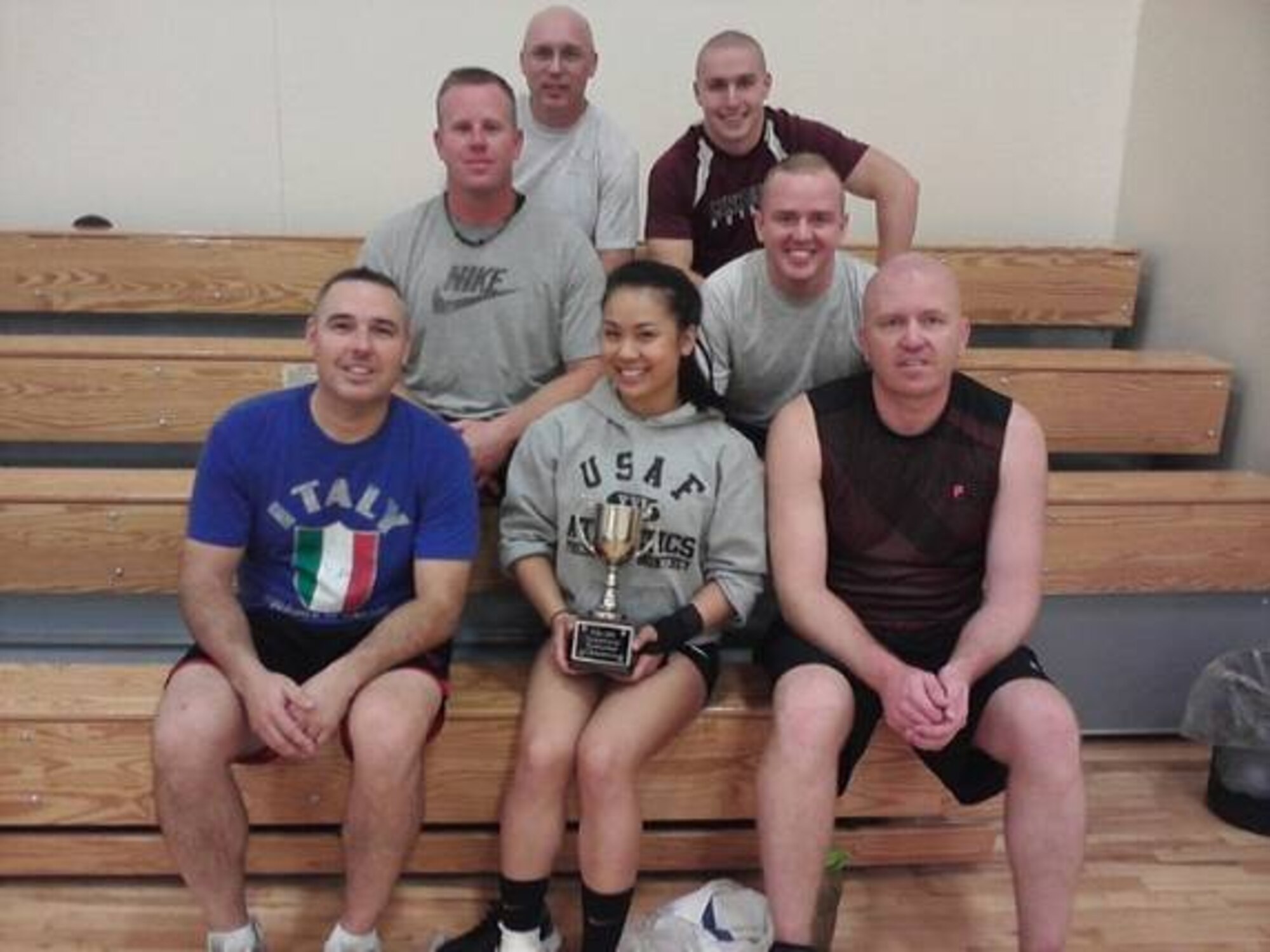 The championship 934th FSS voleyball team.