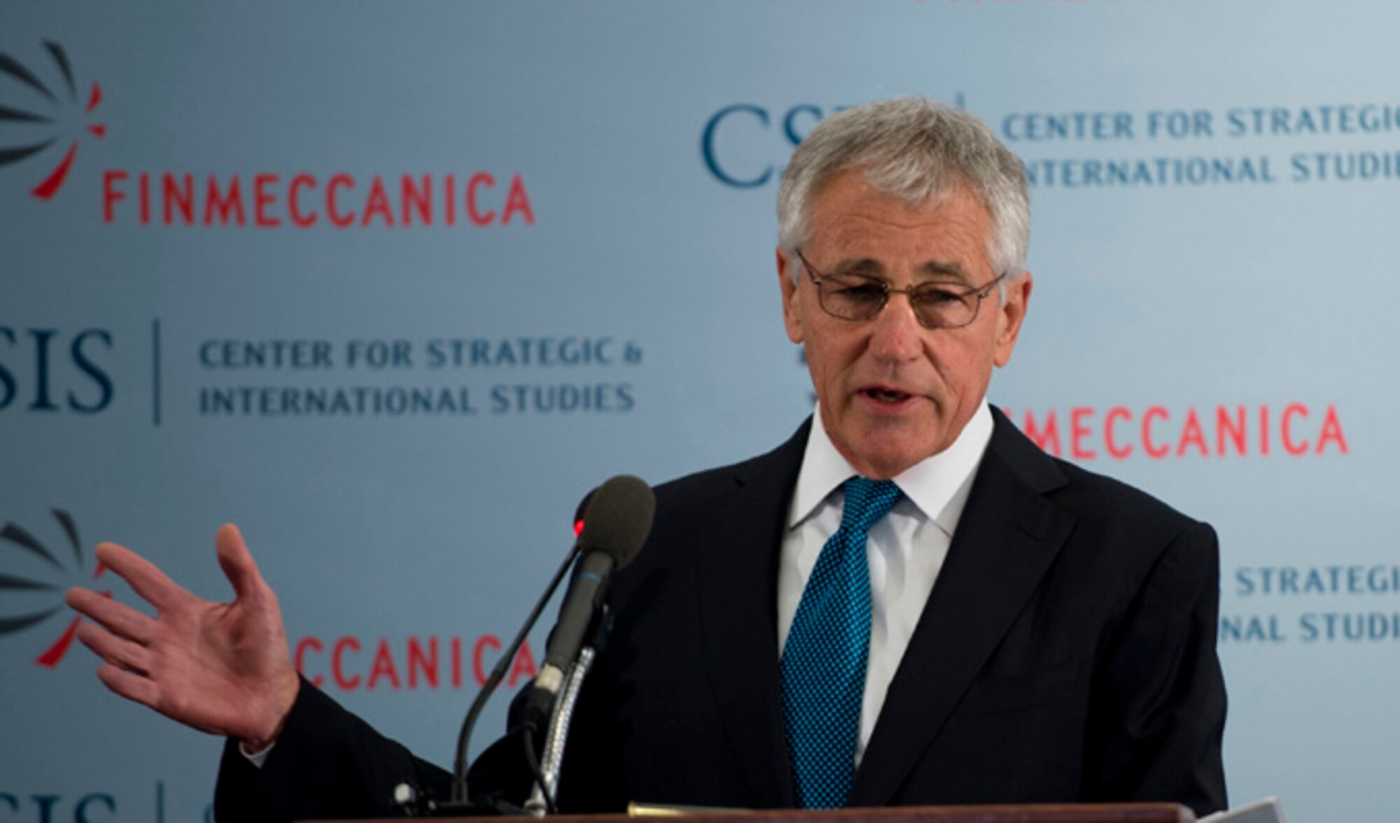 Secretary of Defense Chuck Hagel speaks at the Center for Strategic and International Studies Global Security Forum Nov. 5, 2013, in Washington, D.C. (DOD photo by Erin A. Kirk-Cuomo/Released) 



