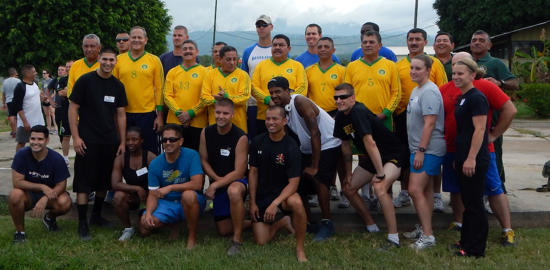 Members of Joint Task Force-Bravo competed against Honduran military members in a variety of sporting events during "Camaraderie Day" at Soto Cano Air Base, Honduras, Nov. 7, 2013.  The day was designed to celebrate the partnership between the armed forces of the two nations through friendly competition.  (U.S. Air Force photo by Tech. Sgt. Stacy Rogers)