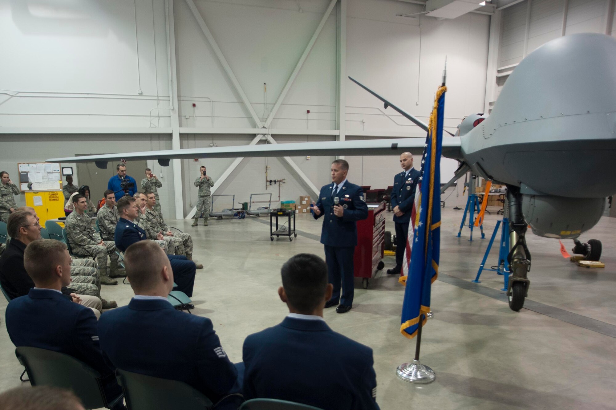Sheppard graduated the Air Force’s first group of Remotely Piloted Aircraft Avionics Systems apprentice’s Nov. 7. They will soon be responsible for making sure the aircraft's electronic systems are functioning properly, (U.S. Air Force photo by Airman 1st Class Jelani Gibson) 