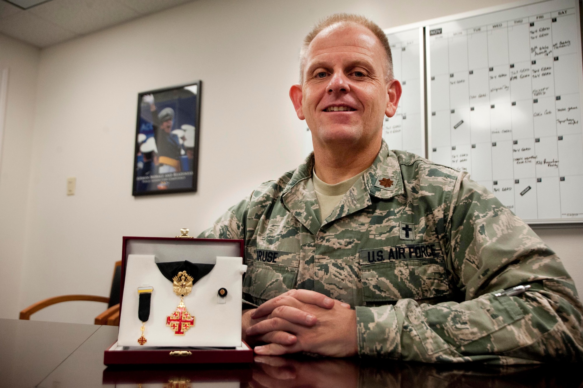 Through dedication and motivation, Maj. David Kruse, 82nd Training Wing chaplain, has achieved an honor few receive; knighthood. Through the Equestrian Order of the Holy Sepulchre of Jerusalem, Kruse received the honor over the Oct. 26 weekend.
