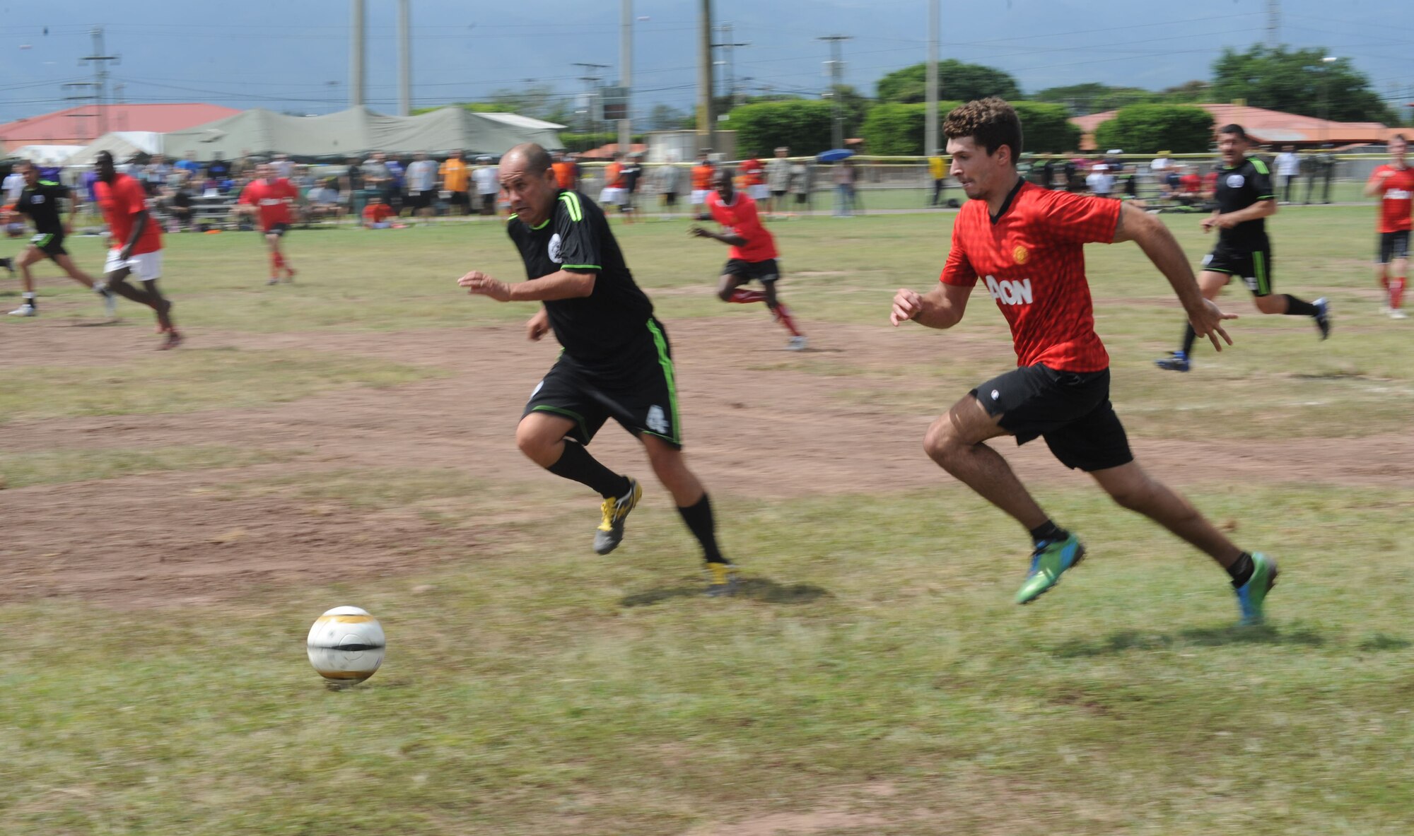 Members of Joint Task Force-Bravo competed against Honduran military members in a variety of sporting events during "Camaraderie Day" at Soto Cano Air Base, Honduras, Nov. 7, 2013.  The day was designed to celebrate the partnership between the armed forces of the two nations through friendly competition.  (Photo by Martin Chahin)