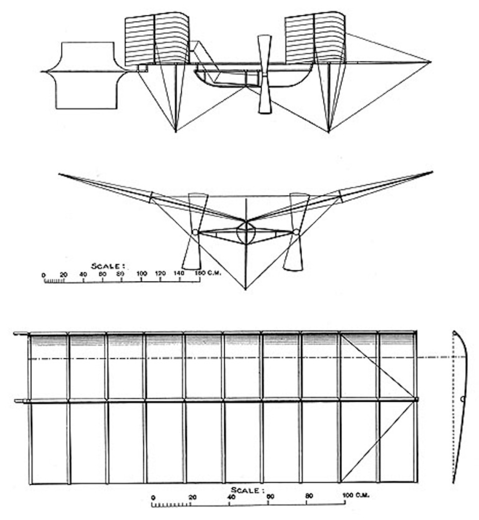 A schematic drawing of Dr. Samuel Pierpont Langley’s Aerodrome No. 5 is pictured.  The aircraft made the world’s first successful flight of an unpiloted, engine-driven, heavier-than-air craft of substantial size on May 6, 1896.  (Photo courtesy of Carroll Gray)