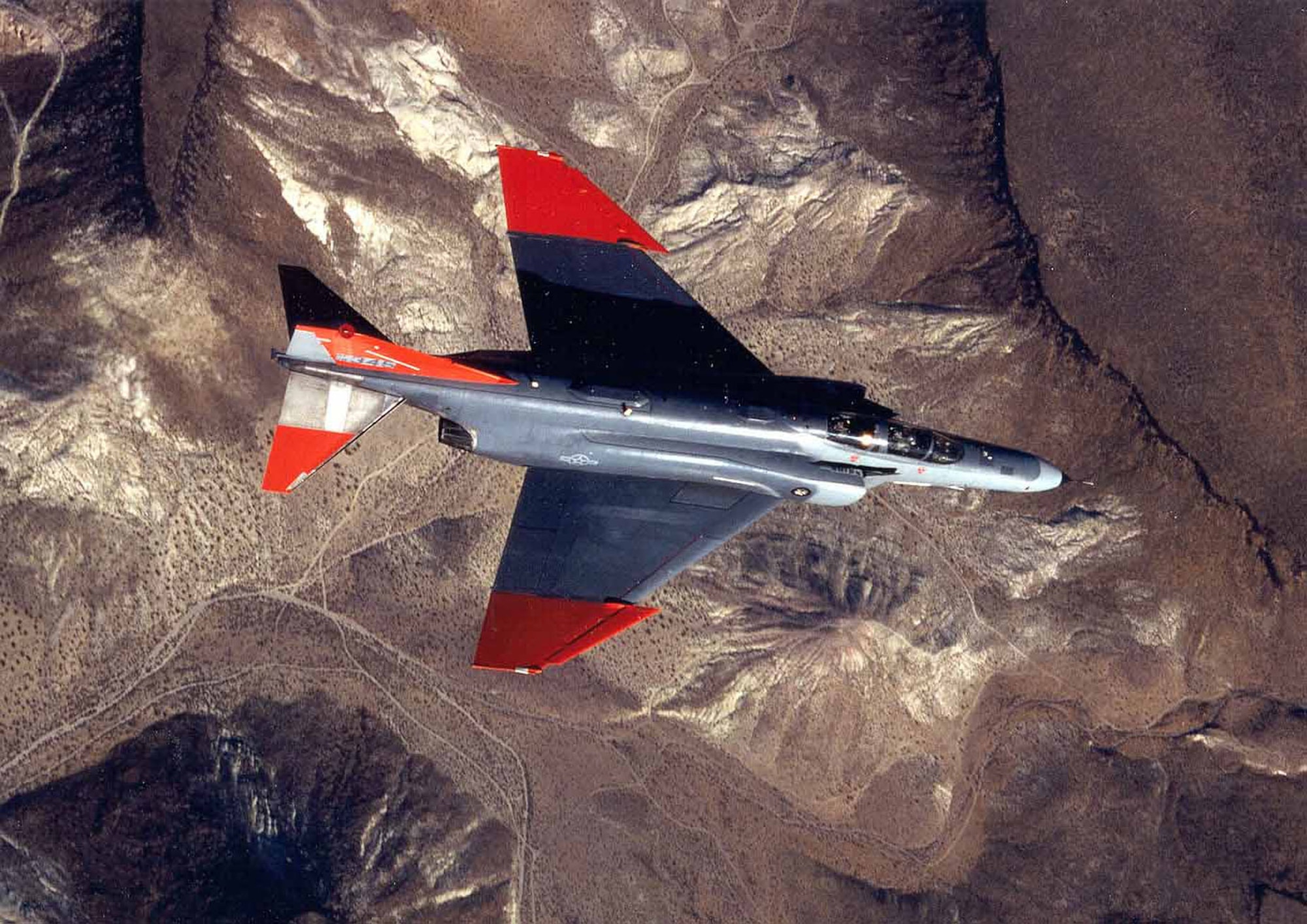 A QF-4 Aerial Target is in flight as it is tracked by a missile at Tyndall AFB, Fla. The aerial targets are used to test weapons. (Courtesy photo)