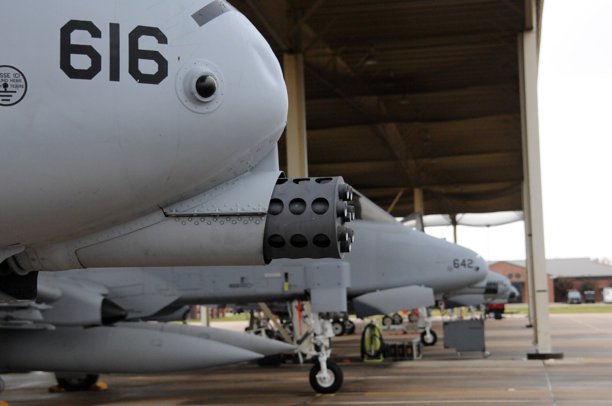 Another pair of A-10C Thunderbolt IIs roared off into the wild blue yonder Nov. 6 bound for Moody Air Force Base, Ga. Tail Nos. 0616 and 0642 departed the 188th Fighter Wing's Ebbing Air National Guard Base as part of the wing’s on-going conversion from a fighter mission to remotely piloted aircraft and Intelligence mission, which will include a space-focused targeting squadron. (U.S. Air National Guard photo by Tech Sgt. Josh Lewis/188th Fighter Wing Public Affairs)