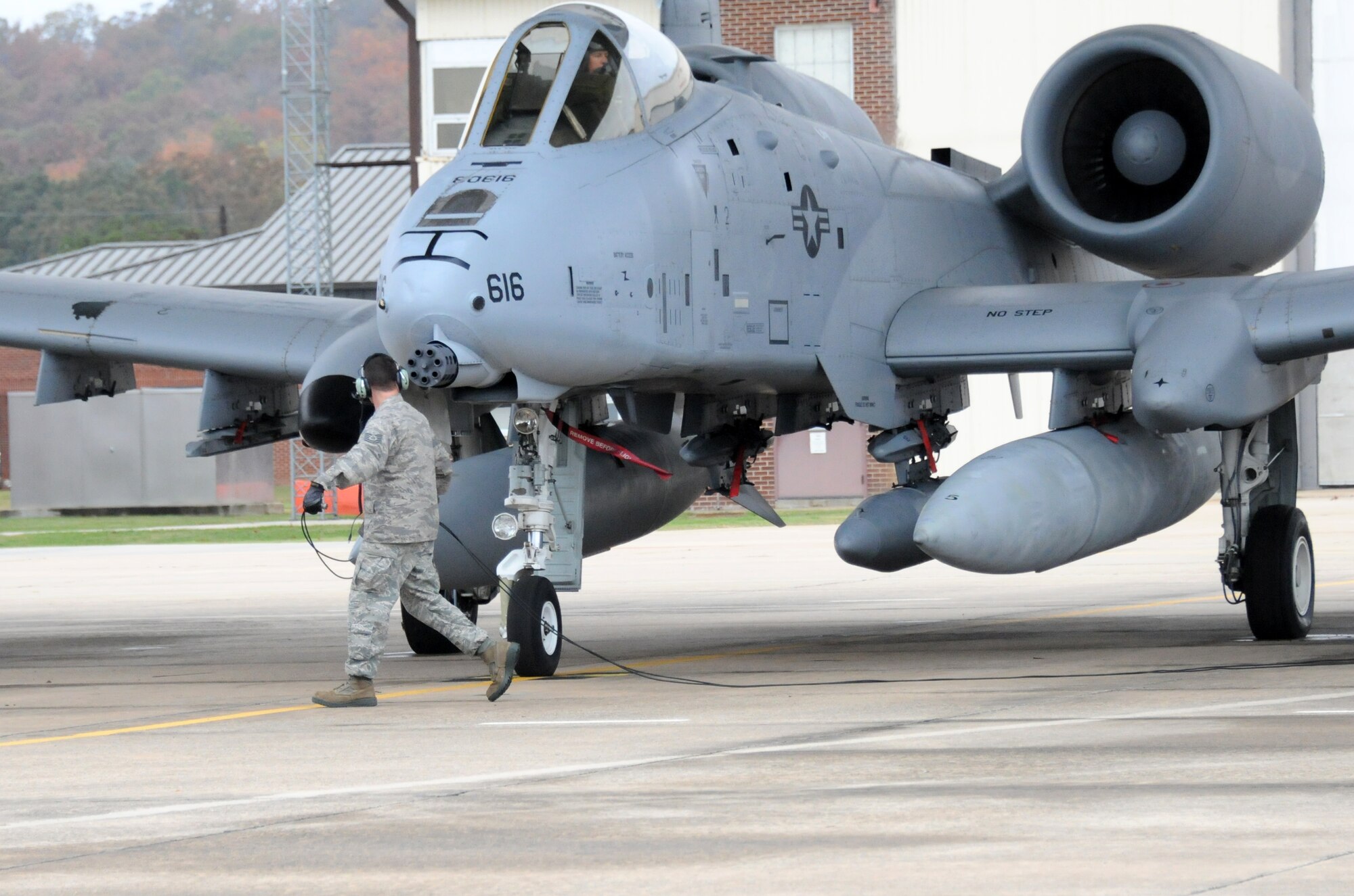 Another pair of A-10C Thunderbolt IIs roared off into the wild blue yonder Nov. 6 bound for Moody Air Force Base, Ga. Tail Nos. 0616 and 0642 departed the 188th Fighter Wing's Ebbing Air National Guard Base as part of the wing’s on-going conversion from a fighter mission to remotely piloted aircraft and Intelligence mission, which will include a space-focused targeting squadron. (U.S. Air National Guard photo by Tech Sgt. Josh Lewis/188th Fighter Wing Public Affairs)