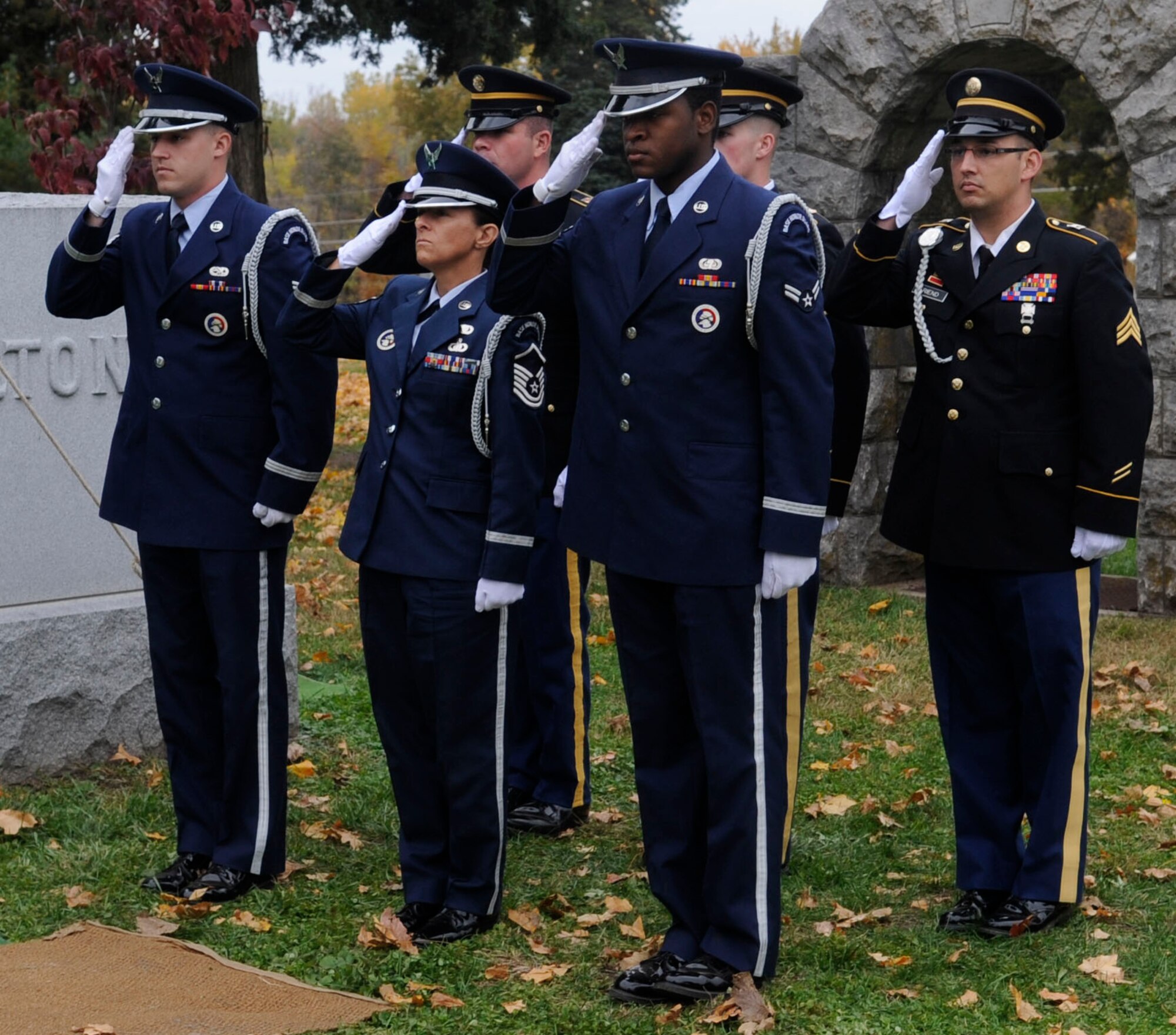 Honor Guard members from all over Missouri took part of Ike Skelton’s funeral at Lexington, Mo., Nov. 4, 2013. The funeral had several members of all military branches to support Skelton’s funeral. (U.S. Air Force photo by Staff Sgt. Alexandra M. Boutte/Released)