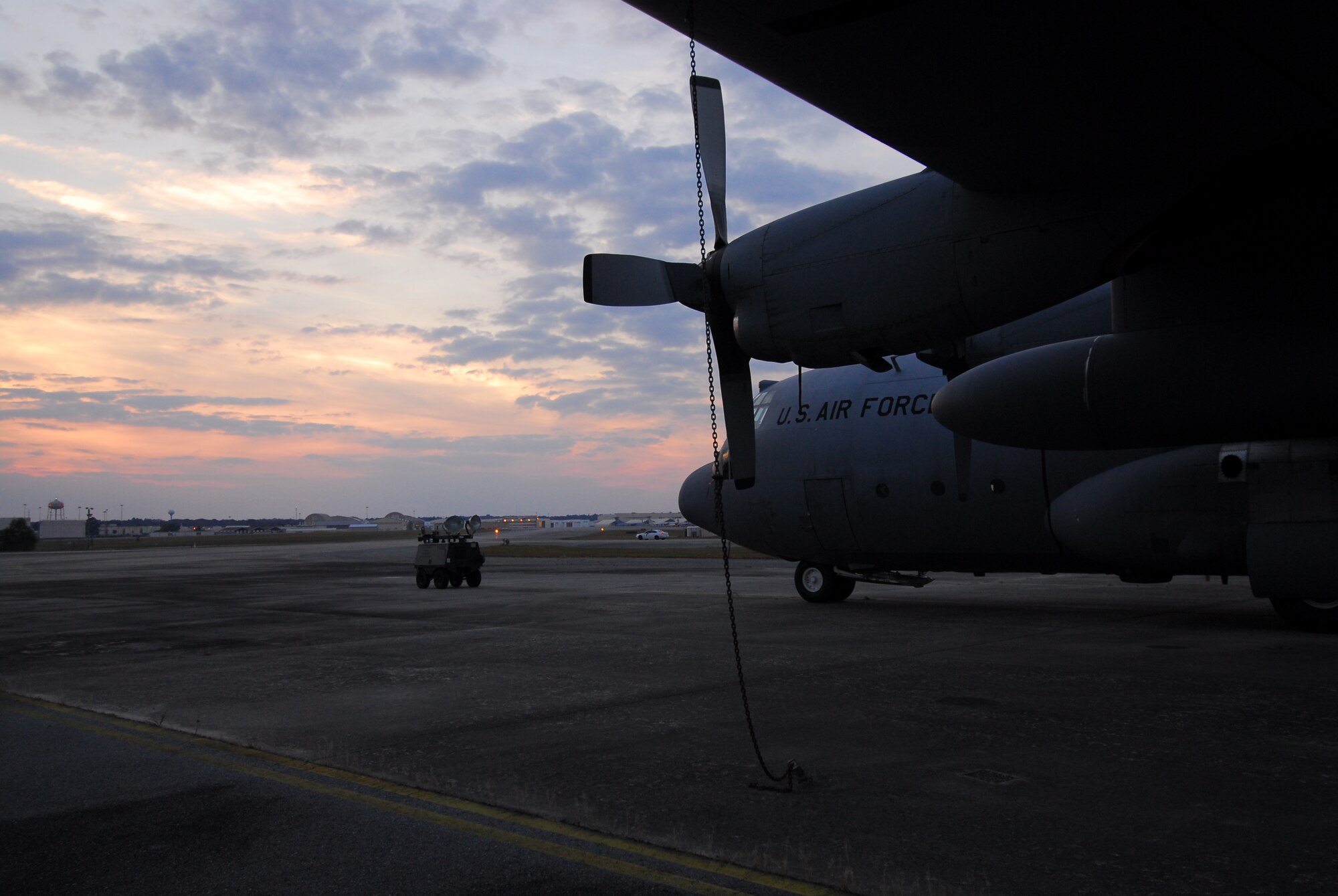 Two C-130H aircraft will take part in an unique mission at Robins in the next several months, which will benefit the Afghan Air Force. One of the aircraft suffered major structural damage to its nose as a result of a hard landing. Once repaired at Robins, it will be one of two C-130s that will be delivered to Afghanistan in 2014. A second parked C-130H is being used as a donor aircraft to aid with repairs to the first aircraft’s damaged nose, according to Jim Russell, 560th Aircraft Maintenance Squadron director. In an Oct. 25 “Robins Rev-Up” article, Russell said the nose swap “will be a huge structural undertaking that will require tremendous teamwork between C-130 maintainers and system program office engineers.” This upcoming nose repair will be an unscheduled depot level maintenance action, which will also require a corrosive prevention compound application, marking of Afghan symbols and a minor inspection to ensure air worthiness. (U.S. Air Force photo by Ed Aspera) 