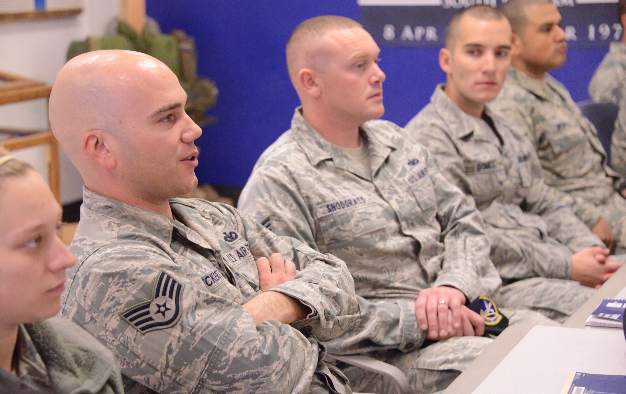 Members of the 377th Security Forces Squadron spent a week in a crisis negotiation course learning verbal skills and techniques to use to resolve high risk incidents peacefully. (Photo by Todd Berenger)