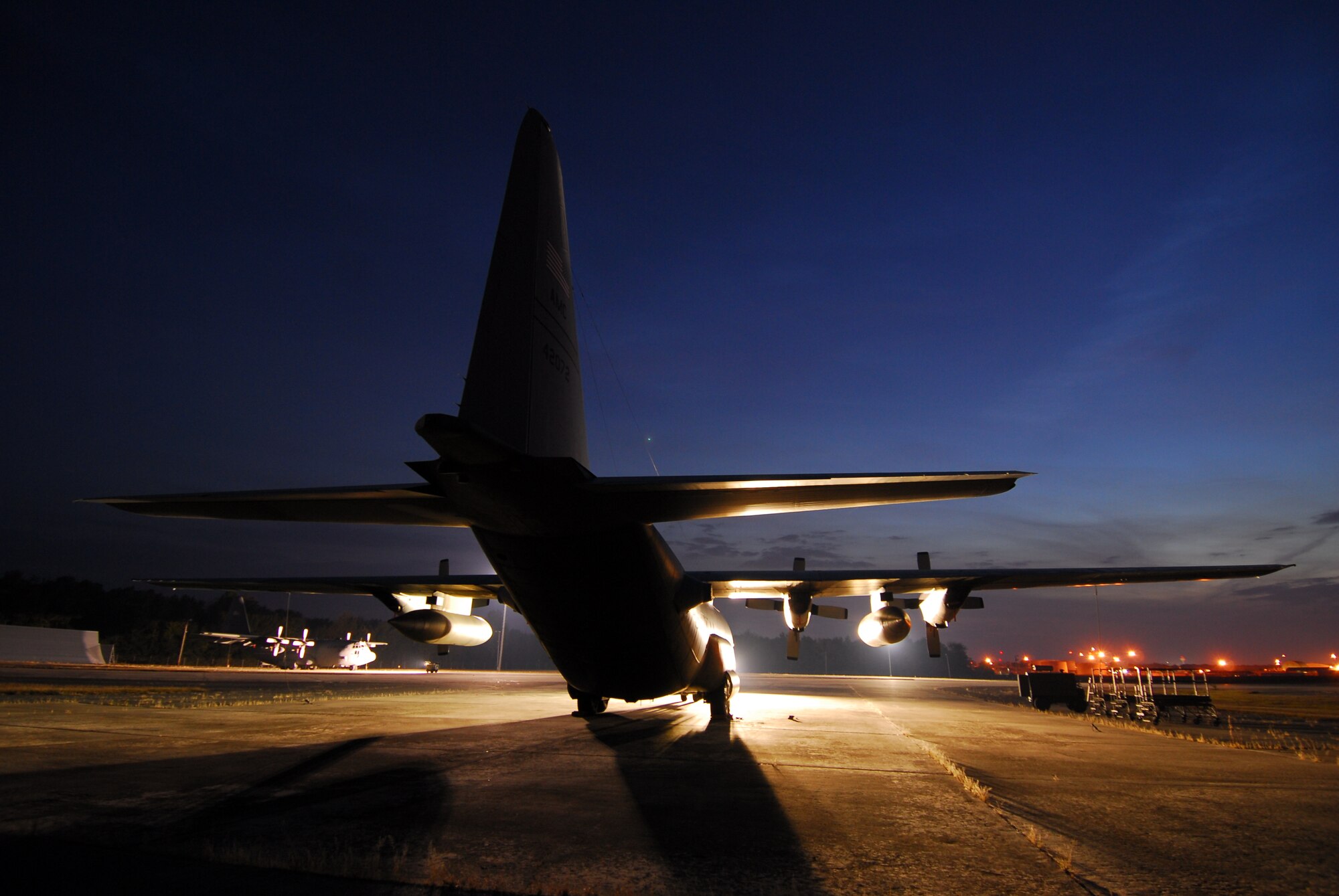 Two C-130H aircraft will take part in an unique mission at Robins in the next several
months, which will benefit the Afghan Air Force. One of the aircraft suffered major
structural damage to its nose as a result of a hard landing.

Once repaired at Robins, it will be one of two C-130s that will be delivered to
Afghanistan in 2014. A second parked C-130H is being used as a donor aircraft to aid
with repairs to the first aircraft’s damaged nose, according to Jim Russell, 560th
Aircraft Maintenance Squadron director.

In an Oct. 25 “Robins Rev-Up” article, Russell said the nose swap “will be a huge
structural undertaking that will require tremendous teamwork between C-130 maintainers and system program office engineers.”

This upcoming nose repair will be an unscheduled depot level maintenance action,
which will also require a corrosive prevention compound application, marking of
Afghan symbols and a minor inspection to ensure air worthiness. (U.S. Air Force photo by Ed Aspera)
