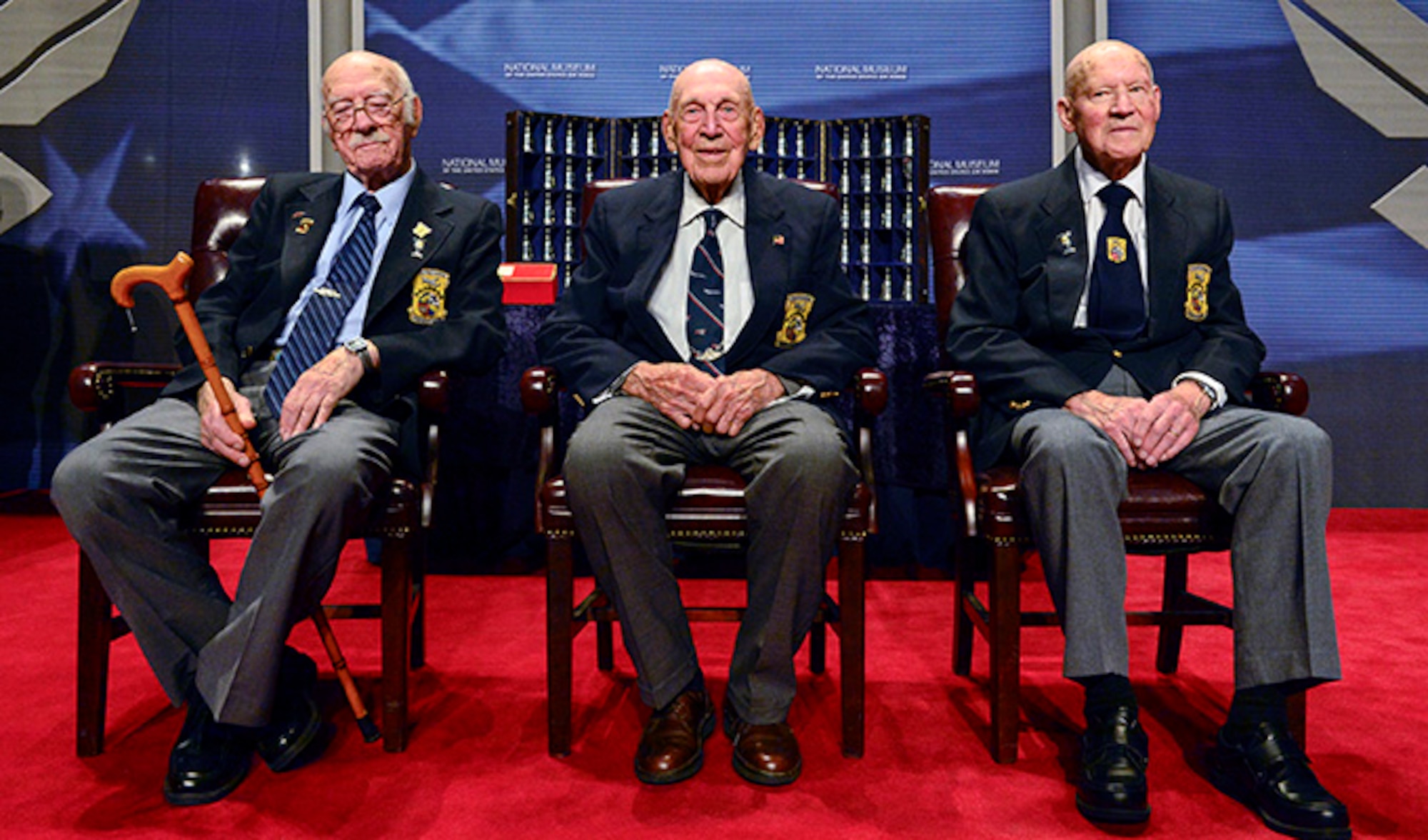 The Doolittle Tokyo Raiders after sharing their last and final toast at the National Museum of the U.S. Air Force Nov. 09, 2013 in Dayton, Ohio.