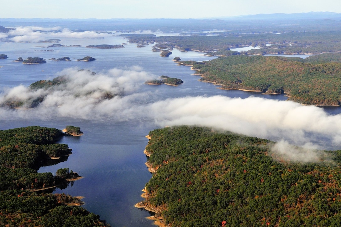 Lake Ouachita aerial photograph taken by photographer, Dan Valovich.