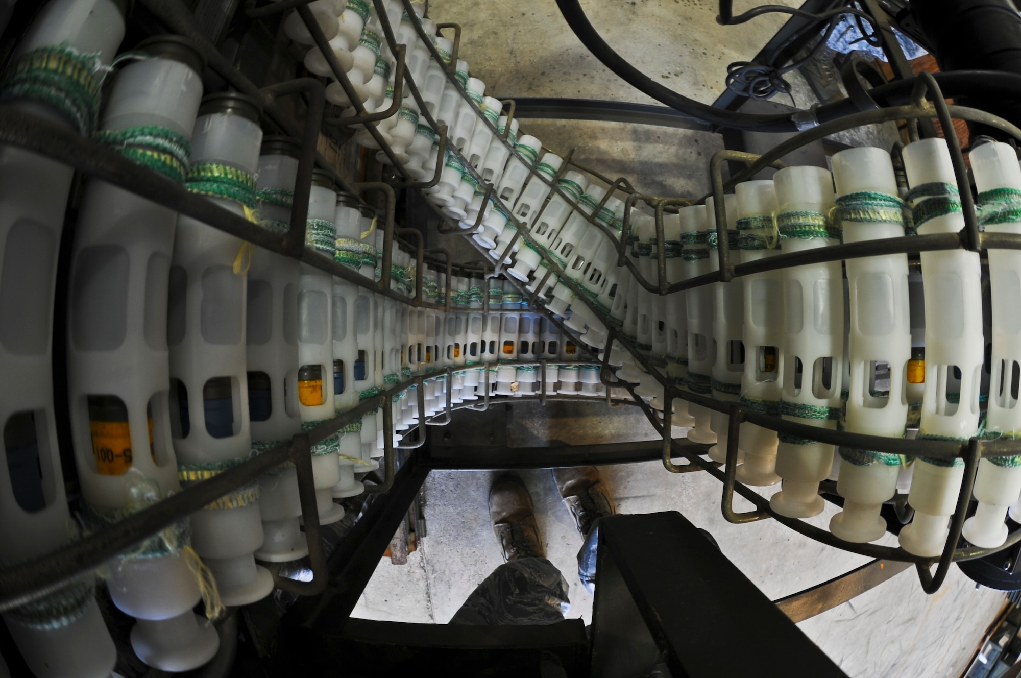 Ammunition cycles through a machine at Hurlburt Field, Fla., Nov. 6, 2013. The machine unloaded unfired rounds, which were returned from the flightline. (U.S. Air Force photo/Staff Sgt. John Bainter)